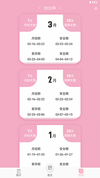 女生例假记录截图2