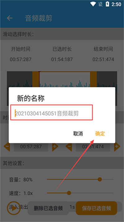 音频保存设置