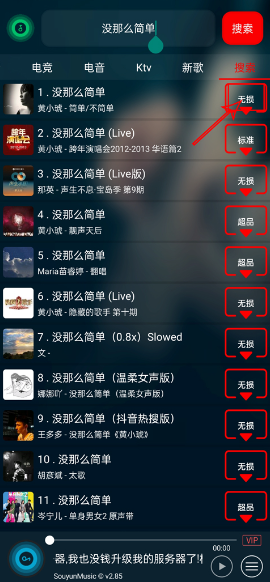 搜云音乐音质选择