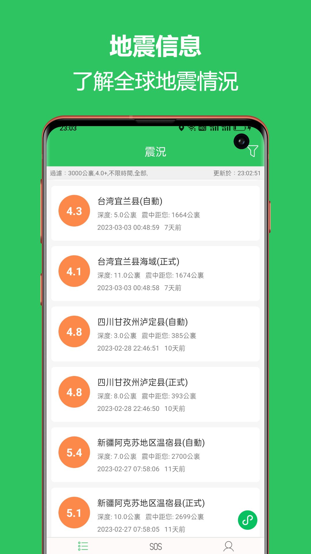 地震预警助手APP截图1